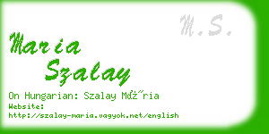 maria szalay business card